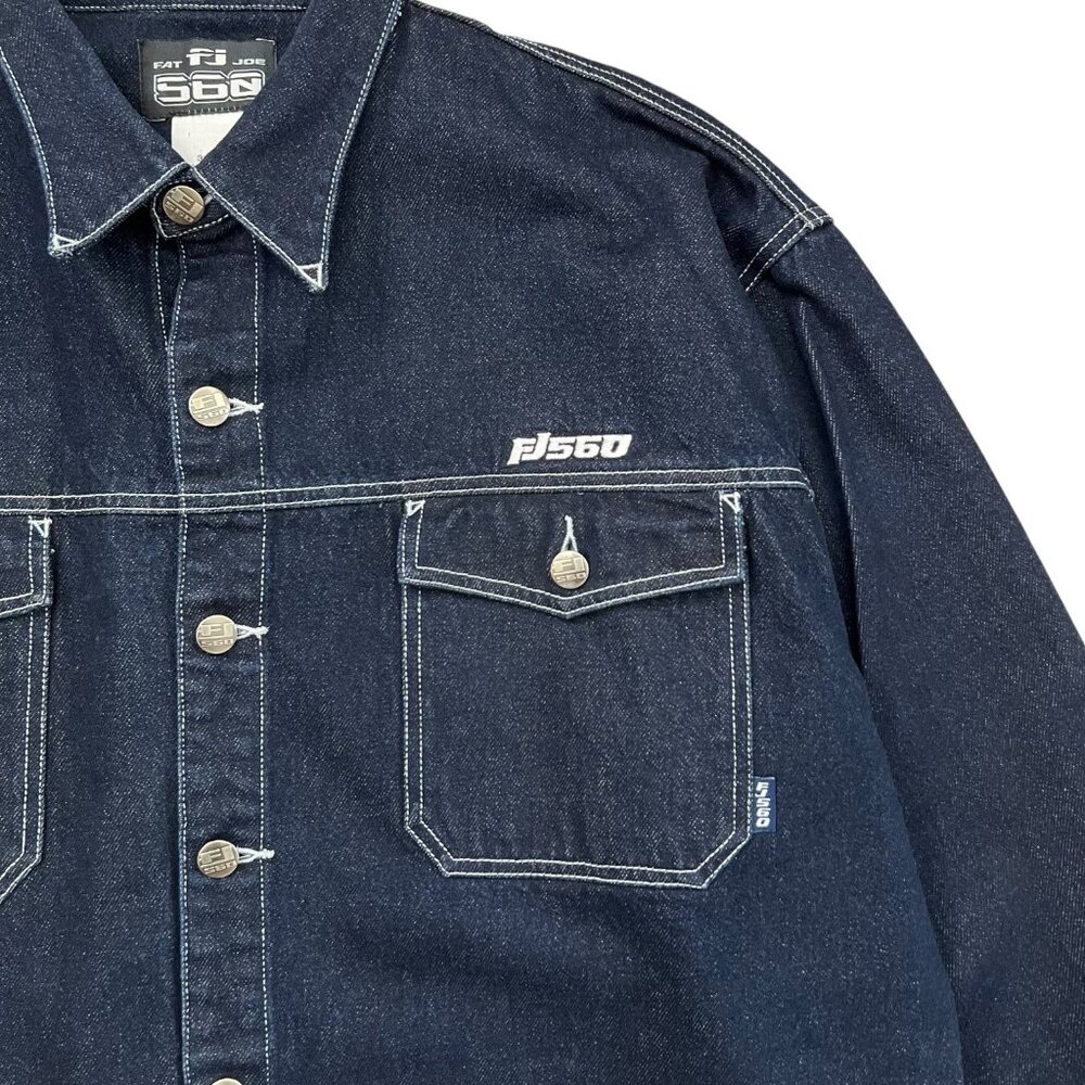 Vintage Fat Joe FJ560 Dark Denim Jacket 3XL Big Tall Hip Hop 90s Streetwear - Picture 5 of 15